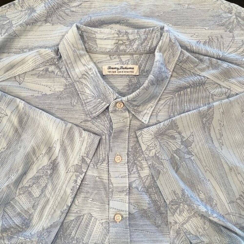 Tommy Bahama The San Lucio Stretch Island Zone Button-Up Camp Shirt Blue XXXL